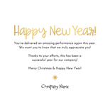 Neujahrskarte Herzform 'Thank you' Feuerwerk geschäftlich Rückseite