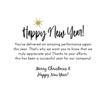 Neujahrskarte Herzkarte Feuerwerk 2026 'Warm wishes' Rückseite