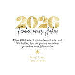 Neujahrskarte Herzkarte Fotocollage Herzrahmen 2026 Rückseite