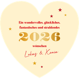 Neujahrskarte rotes Herz Neujahrswünsche Rückseite