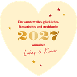 Neujahrskarte rotes Herz Neujahrswünsche Rückseite