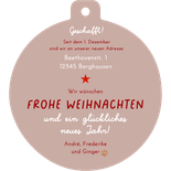 Umzugskarte Weihnachten lustiger Hund mit Weihnachtsmütze Rückseite