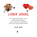 Valentinskarte Herz 'Mein Herz gehört' Name Rückseite