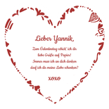 Valentinskarte Herzform Liebe International Sprachen  Rückseite