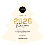 Weihnachtsbaum-Karte 2026 'Merry Christmas' modern Rückseite