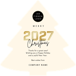 Weihnachtsbaum-Karte 2027 'Merry Christmas' modern Rückseite