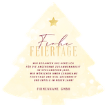 Weihnachtsbaumkarte dunkelrot mit Logo  Rückseite