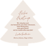 Weihnachtsbaumkarte mit Foto und Lichterkette Rückseite