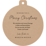 Weihnachtsbaumkugel Foto Kraftpapier Weihnachtskarte Rückseite