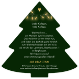 Weihnachtsfeier Einladung Tannenbaumkarte Rückseite