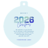 Weihnachtsgrüße Weihnachtskugel-Kartenform modern 2026 Rückseite