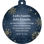 Weihnachtskarte 2026 'frohes Fest' als Weihnachtskugel Rückseite