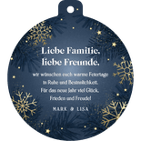 Weihnachtskarte 2027 'frohes Fest' als Weihnachtskugel Rückseite
