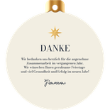 Weihnachtskarte Firma Weihnachtskugel Logo und Foto rund Rückseite