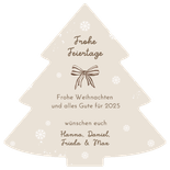 Weihnachtskarte Fotocollage Tannenbaum mit Schleifen Rückseite