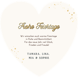 Weihnachtskarte Herzform Fotocollage in Weihnachtskugeln  Rückseite