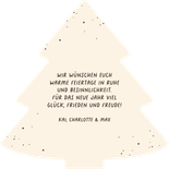 Weihnachtskarte Hund mit Mütze Weihnachtsbaum  Rückseite