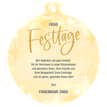 Weihnachtskarte Kugel-From 'Frohe Festtage' Christbaumkugel Rückseite