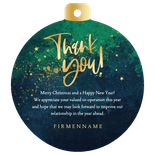 Weihnachtskarte Kugel 'Merry Christmas' internationale Grüße Rückseite