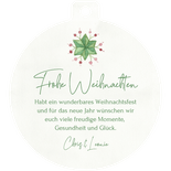 Weihnachtskarte Kugel Stern aus Zweigen Rückseite