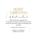 Weihnachtskarte Kugelform Firmenlogo 2026 international Rückseite