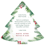 Weihnachtskarte Tannenbaum Zweige und Beeren Rückseite