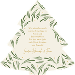 Weihnachtskarte Tannenzweige Weihnachtsbaum-Form Rückseite
