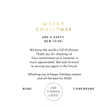 Weihnachtskarte Weihnachtsbaum Form schwarz mit Goldoptik Rückseite