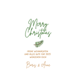Weihnachtskarte Zweige Kranz Papier Weihnachtskugel  Rückseite