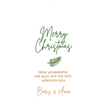 Weihnachtskarte Zweige Kranz Papier Weihnachtskugel  Rückseite