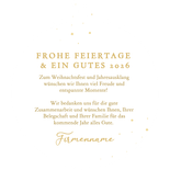 Weihnachtskugel geschäftliche Dankeskarte Weihnachten Rückseite