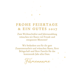 Weihnachtskugel geschäftliche Dankeskarte Weihnachten Rückseite