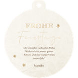 Weihnachtskugel-Karte Marmor 2026 beige gold Rückseite