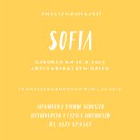 Adoptionskarte Erdkugel mit Tieren gelb 3