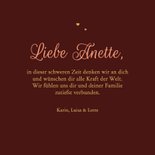 Beileidskarte Blumen Dunkelrot 'Zum Abschied' 3