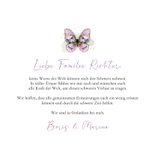 Beileidskarte mit rosa Schmetterling & Herzchen 3