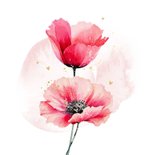Beileidskarte Mohnblumen Aquarell Englisch 2