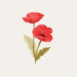 Beileidskarte rote Mohnblumen Aquarell 'Mitgefühl' 2