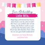 Bunte Geburtstagskarte Einhorn mit Regenbogen 3