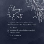 Change-the-Date-Karte Silber-Zweige auf Nachtblau 3