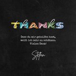 Dankeschönkarte 'Thanks' bunte Buchstaben 3