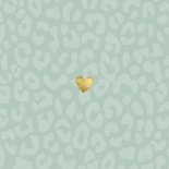 Dankeskarte Geburt Leopardenprint blaugrün Foto innen Rückseite