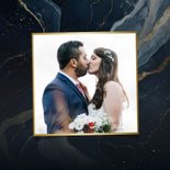 Dankeskarte Hochzeit dunkler Marmorlook 2