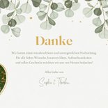 Dankeskarte Hochzeit Eukalyptuszweige, Foto & Gold 3