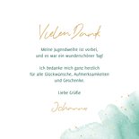 Dankeskarte Jugendweihe mintgrünes Aquarell & Fotos 3