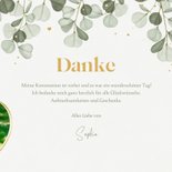 Dankeskarte Kommunion Herzfoto, Eukalyptus & Golddruck 3