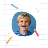 Dankeskarte Schulanfang Fotos & Bleistift-Schrift 2