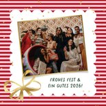 Dankeskarte Weihnachten Foto & Logo Geschenk gestreift 2