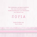 Dankeskarte zur Geburt Fotocollage rosa 3