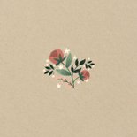 Dankeskarte zur Hochzeit mit Foto im botanischen Look  Rückseite